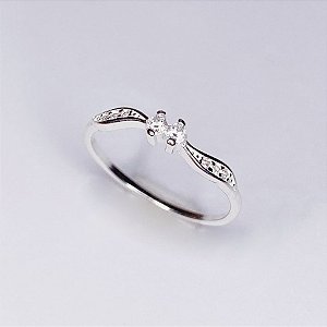 Anel Aparador 2 Zirconias + cravejado - Prata 925