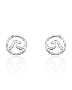 Brinco Onda do mar Circulo Vazada 1,1cm - Prata 925