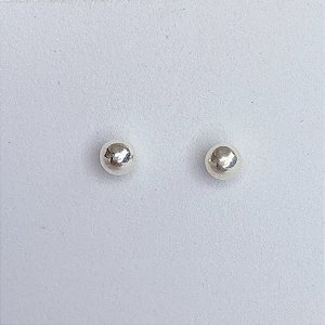 Brinco Bolinha Media 0,4cm - Prata 925