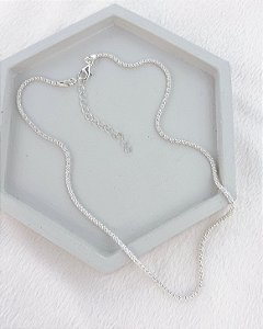 Colar Choker Pipoca 35cm + 5cm de extensor - Prata 925