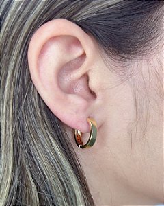 Brinco Argola Fio Quadrado 1,7cm - Banho de Ouro 18k