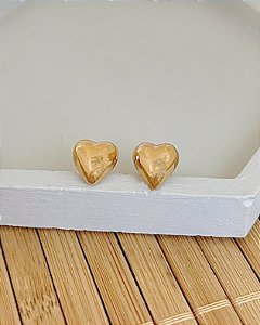 Brinco Coração Fofo 1cm - Banho de Ouro 18k
