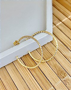 Brinco Argola Diamantada 2,7cm - Banho de Ouro 18k