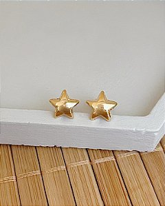 Brinco Estrela Fofa 1cm - Banho de Ouro 18k