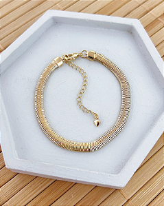 Pulseira Lacraia 5mm 17cm - Banho de Ouro 18k