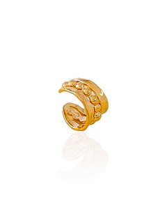 Piercing Fake Grosso com Fileira de Bolinhas - Banho Ouro 18k