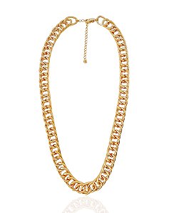 Colar Elo Grumet Grosso 40cm + 5cm de Extensor - Banho de Ouro 18k