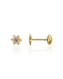 Brinco Infantil Margarida - Banho de Ouro 18k