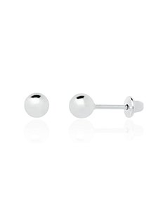 Brinco Infantil Bolinha 4mm - Prata 925