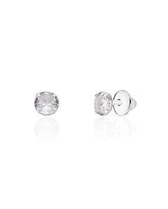 Brinco Infantil Zircônia Cristal Redonda 2mm - Prata 925