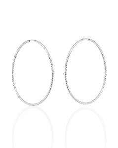 Brinco Argola Fio Torcido Encaixe 6,5cm - Prata 925