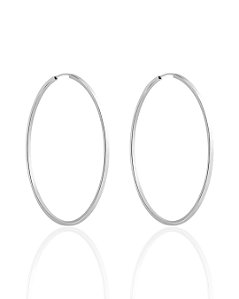 Brinco Argola Fio Quadrado Encaixe 7,2cm - Prata 925