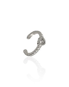 Piercing Fake Torcido com Coração de Zircônia 1,2cm - Prata 925