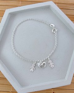 Pulseira Filhos (Menino e Menina) Elo Português 18cm - Prata 925