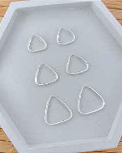 Brinco Trio de Argolinhas Fina Triângulo de Encaixe - Prata 925