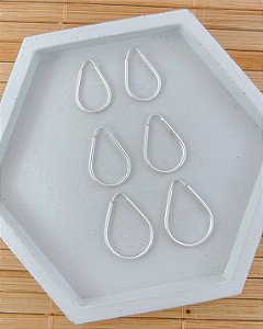 Brinco Trio de Argolinhas Fina Gota de Encaixe - Prata 925