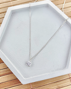 Colar Ponto de Luz Cristal 45cm - Prata 925