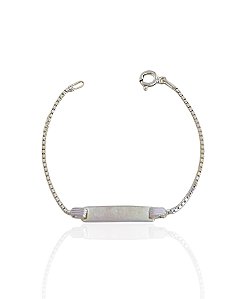 Pulseira Infantil Plaquinha Veneziana - Prata 925