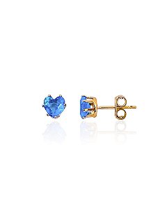 Brinco Coração Zircônia Grande - Banho de Ouro 18k