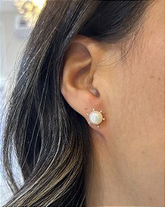 Brinco Perola com 6 Garras 0,8cm - Prata 925