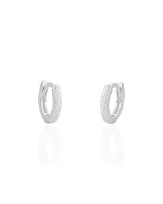 Brinco Argolinha Click c/ Detalhe 1cm - Prata 925