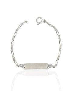 Pulseira Infantil Plaquinha 3x1 Fígaro - Prata 925