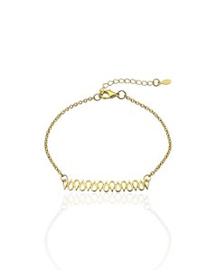 Pulseira Aro c/ Gotas Vazadas 17cm - Banho de Ouro 18k