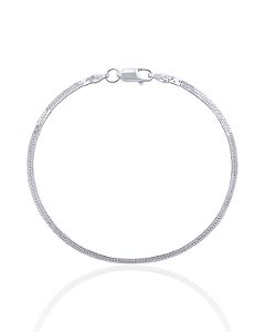 Tornozeleira Laminada 3mm 24cm - Prata 925