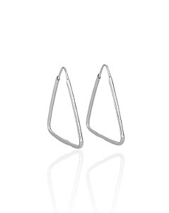 Brinco Argola Triângulo Lisa 2,9cm - Prata 925