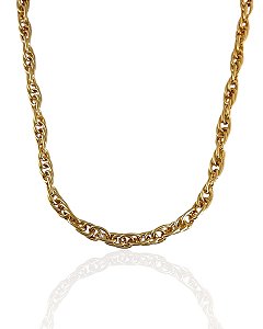 Colar Chocker Singapura 6mm 38cm - Banho de Ouro 18k