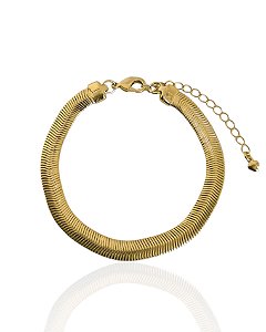 Pulseira Lacraia 6mm 17cm - Banho de ouro 18k
