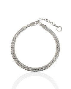 Pulseira Laminada Lacraia 5mm - Prata 925