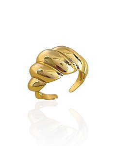 Anel Regulável Croissant - Banho de Ouro 18k