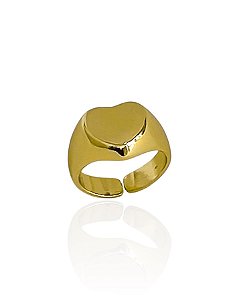 Anel Regulável Dedinho Coração Liso - Banho de Ouro 18k