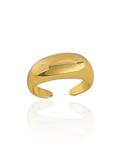 Anel Regulável Dedinho Puffer Liso - Banho de Ouro 18k