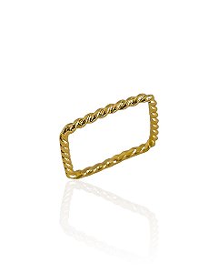 Anel Quadrado Torcido - Banho de Ouro 18k