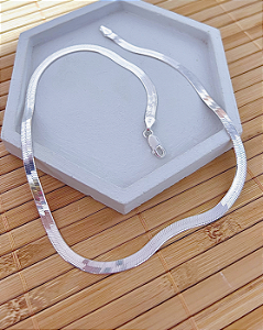 Colar Fita Laminado 0,4cm 40cm - Prata 925