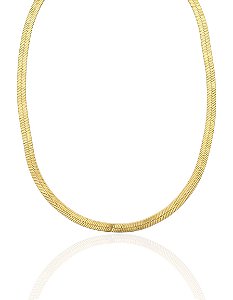Colar Choker Fita 40cm - Banho de Ouro 18k