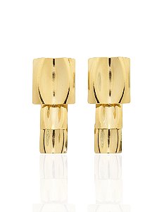 Brinco Telha em Cascata 5cm - Banho de Ouro 18k