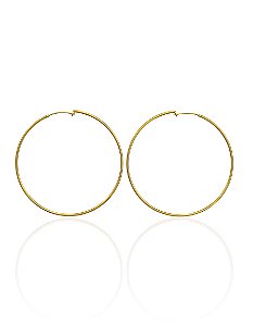 Brinco Argola Fina 6cm - Banho de Ouro 18k