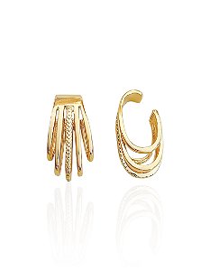 Brinco de Encaixe 5 Fios - Banho de Ouro 18k