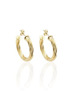 Brinco Argola Torcida 2,5cm - Banho de Ouro 18k