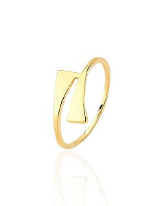 Anel 2 Pontas Lisas - Banho de Ouro 18k