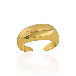 Anel Regulável Dedinho Puffer Liso - Banho de Ouro 18k