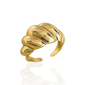 Anel Regulável Croissant - Banho de Ouro 18k