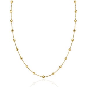 Colar Choker Veneziana com Bolinhas 36cm - Banho de Ouro 18k