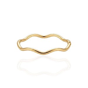 Bracelete Ondulado Liso Click - Banho Ouro 18k