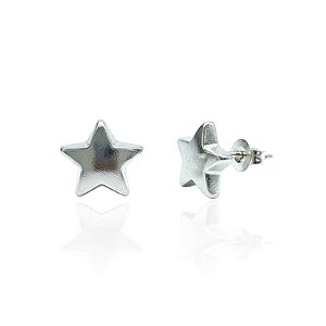 Brinco Estrela Fofa 1,1cm - Prata 925
