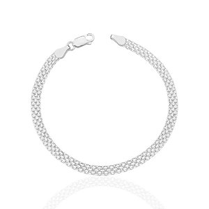 Pulseira Esteira 4mm 18cm - Prata 925