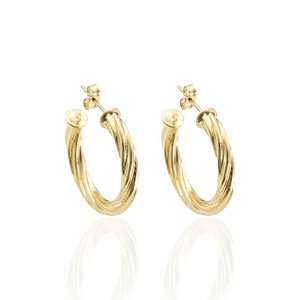 Brinco Argola Torcida 2,5cm - Banho de Ouro 18k
